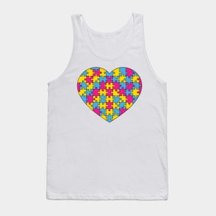 Puzzle Heart - Pansexual Pride Colors Tank Top